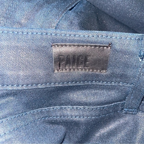 Paige Verdugo Ankle Sailor Blue Coated Jeans Size 28 Mid-Rise Stretch - Picture 5 of 10